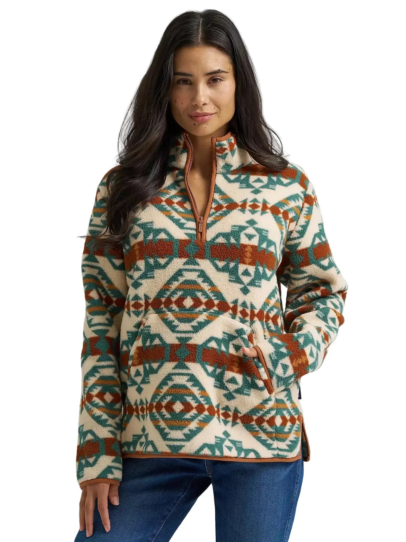 Wrangler Women's High Plains Sherpa Zip Pullover 112382729