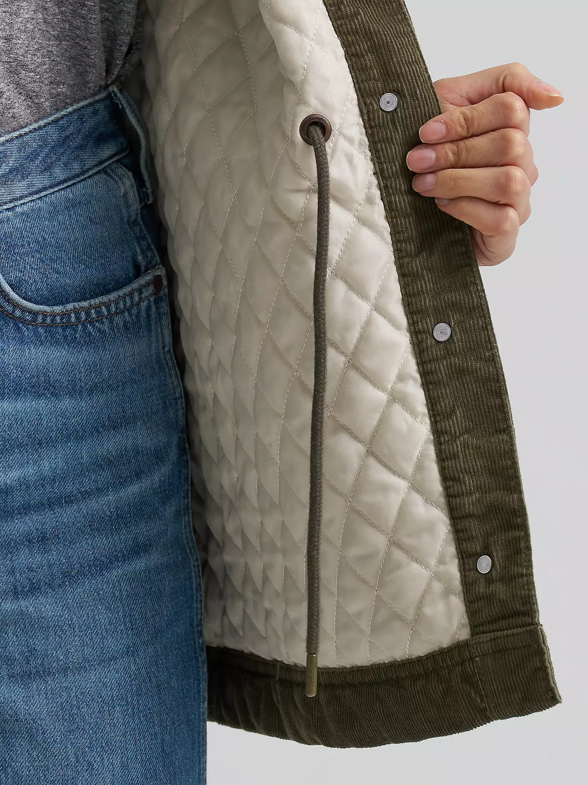 Wrangler Women's Green Corduroy Quilt-Lined Barn Jacket 112382739