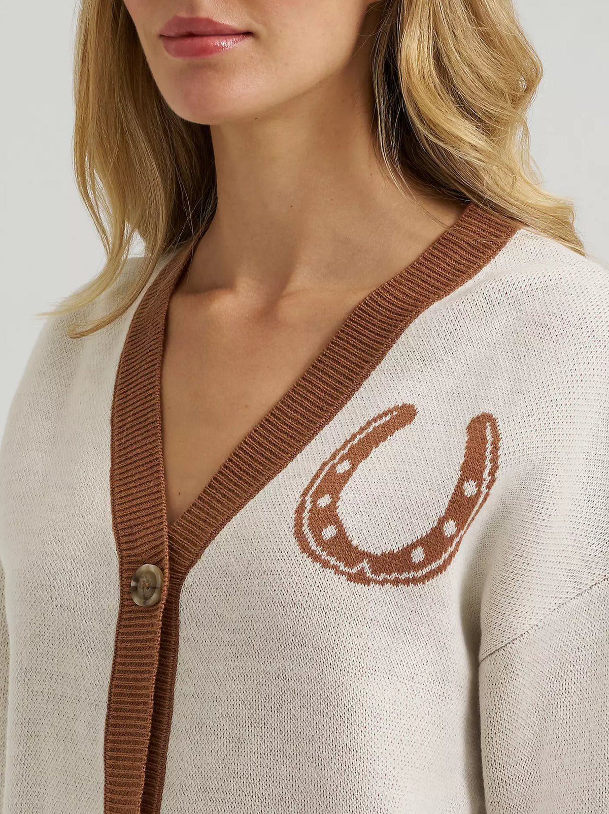 Wrangler Women's Cream V-neck Cardigan 112385400