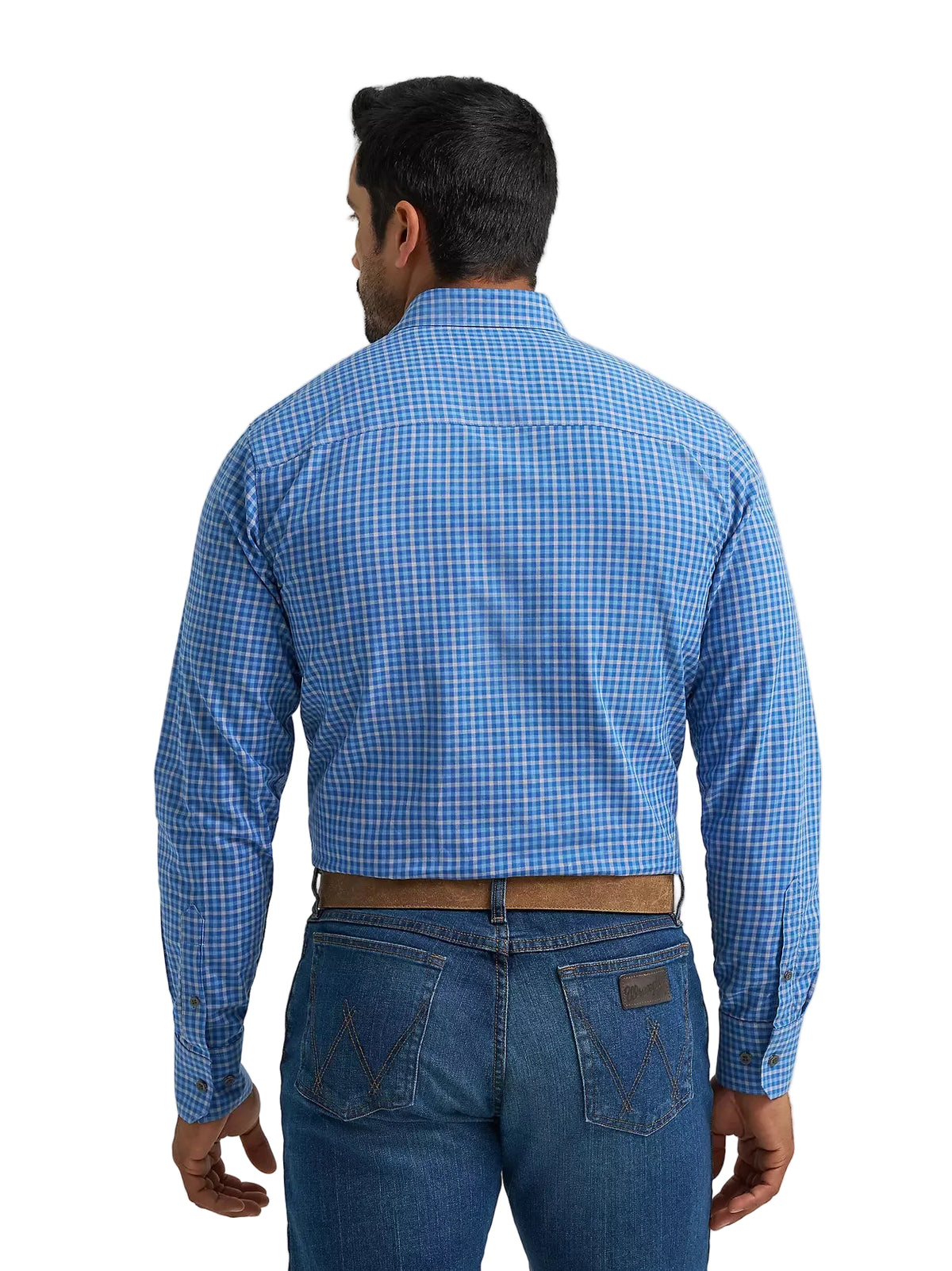 Wrangler Men's Ridge Blue Cody Johnson One Pocket Button Down Shirt 112385469
