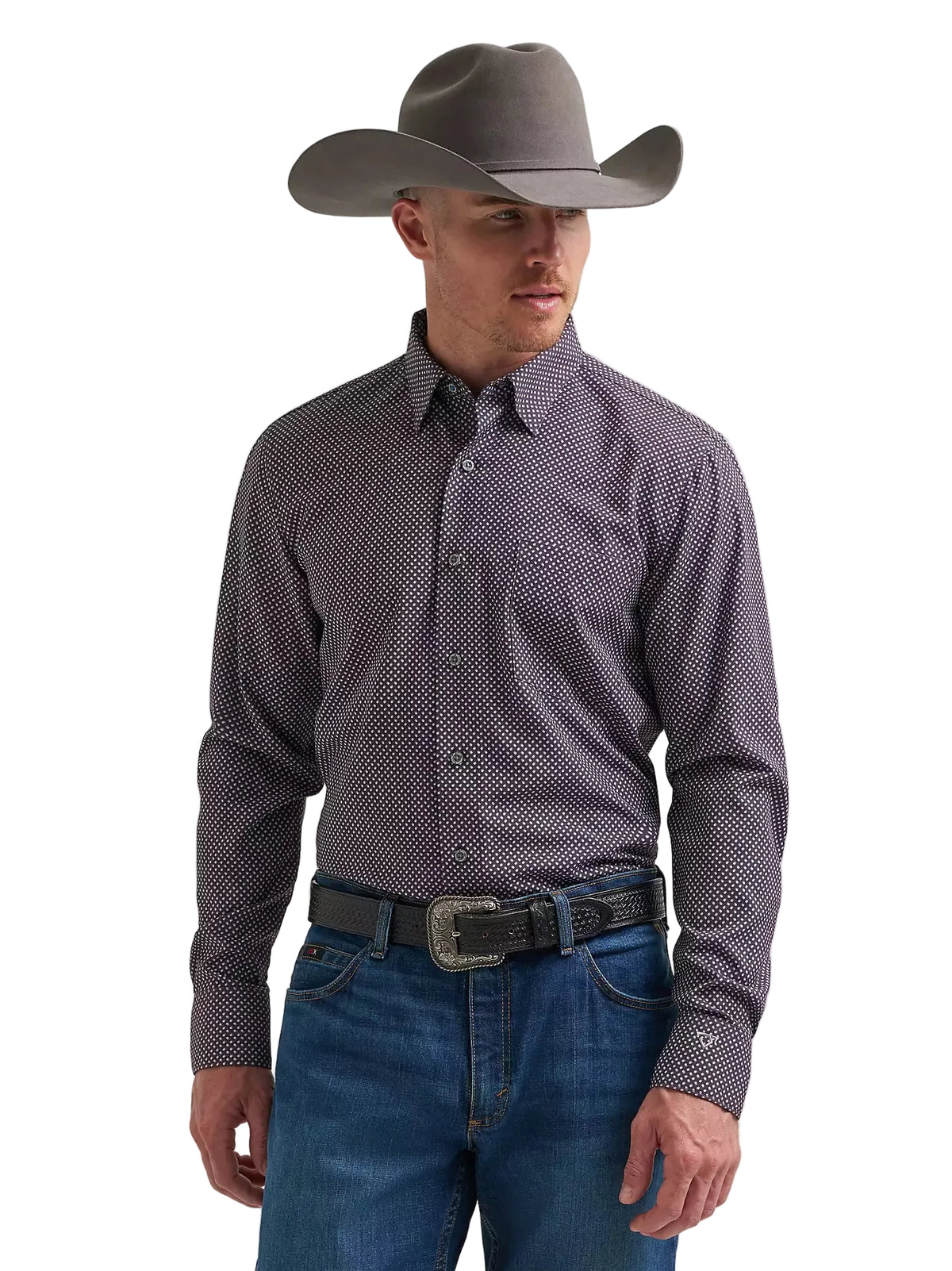 Wrangler Men's Deep Smudge Cody Johnson Performance Button Down Shirt 112385478