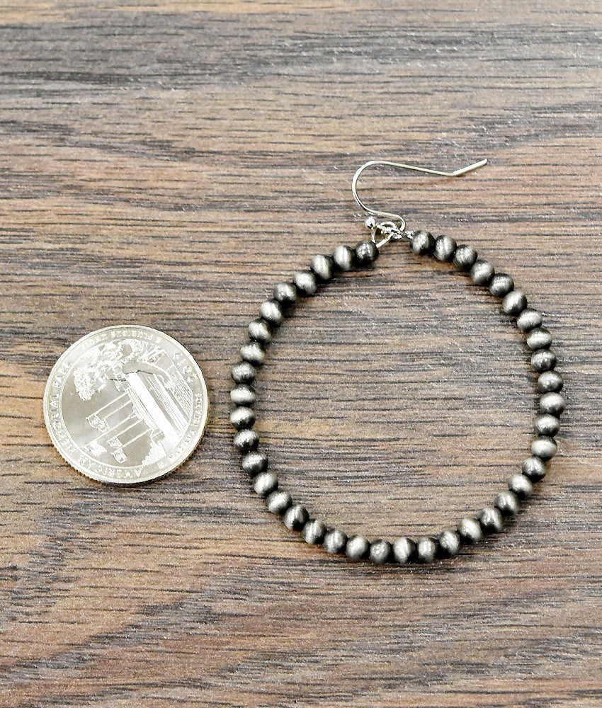 Women's Isac Handmade Navajo Bead Hoop Earrings 721221