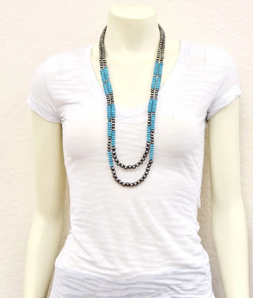Isac Women's 29" Western Bead 2-Strand Necklace
