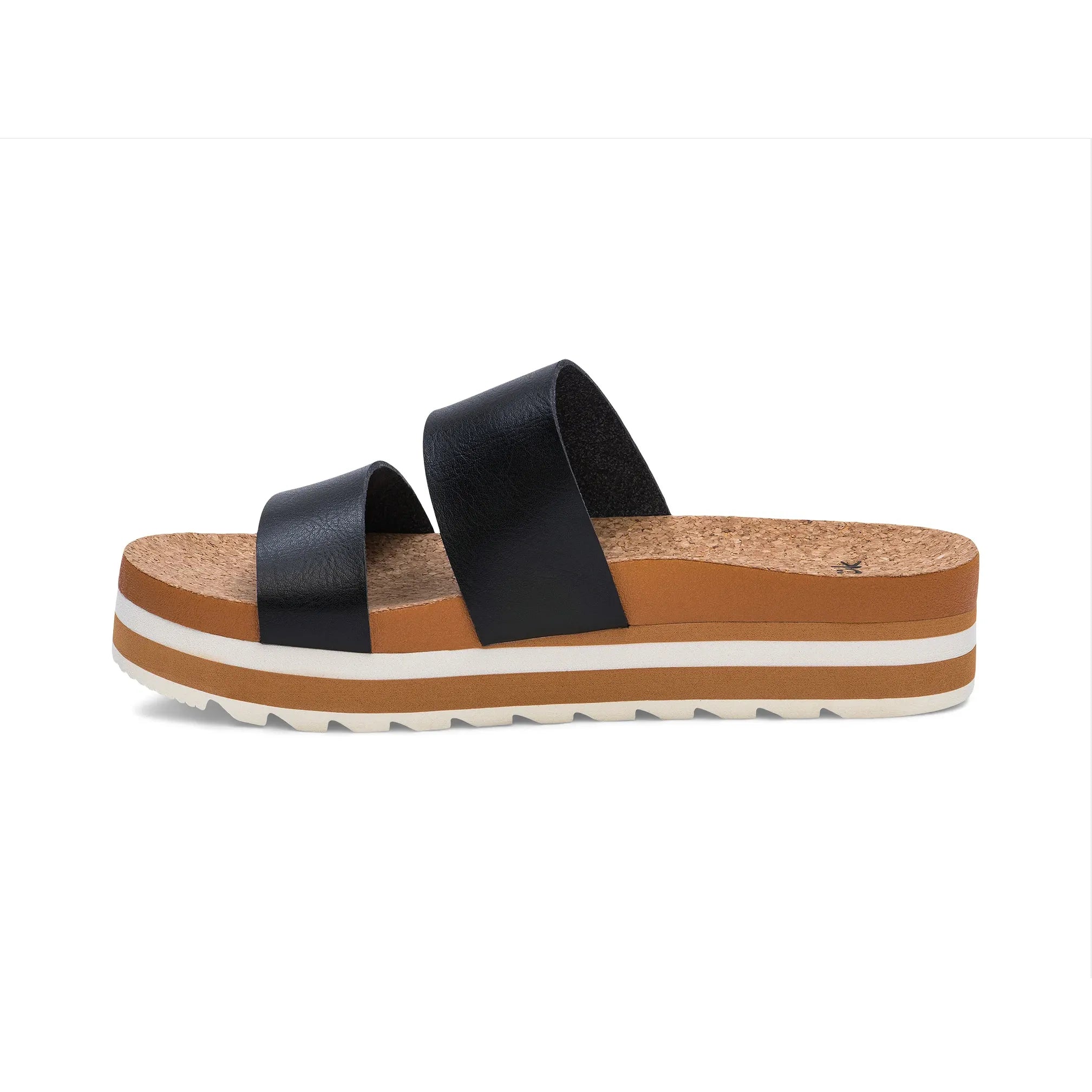 Women's Sanuk Black Alt-Itude Platform Slip on Sandals 1234571-BLK