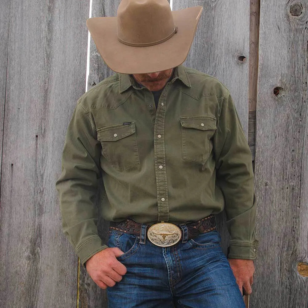 Men's Montana Silversmiths Classic Western Two-Tone Buckle With Longhorn 1255-767M