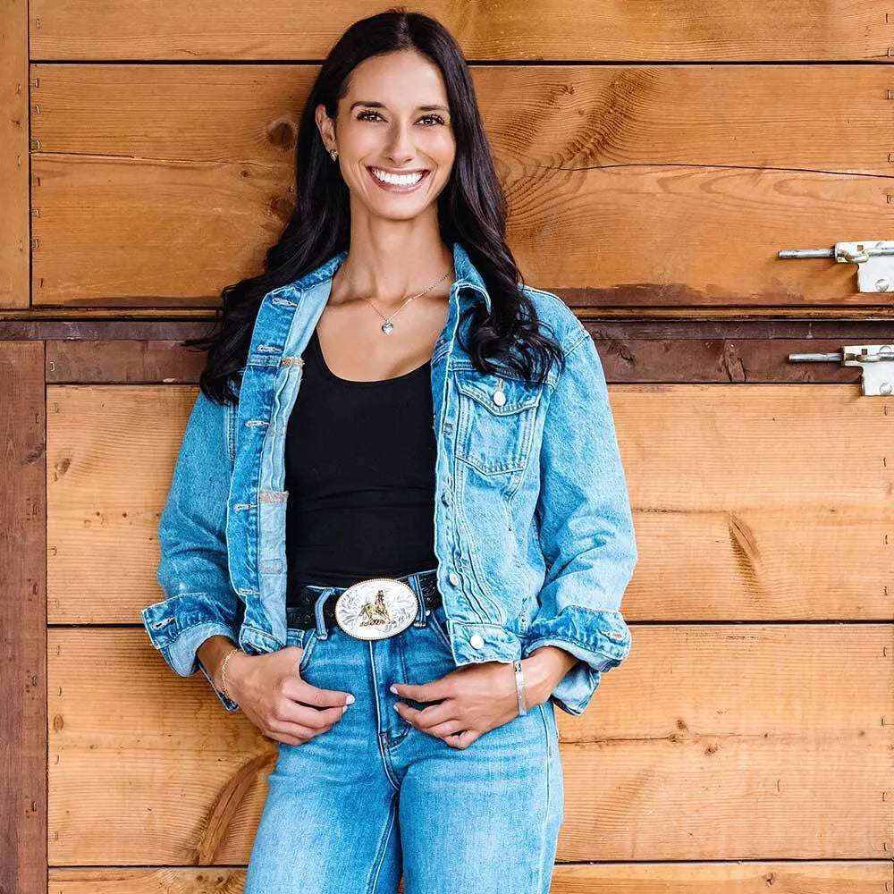 Men's Montana Silversmiths Rosebud Legacy Buckle With Galloping Horse 1256-463