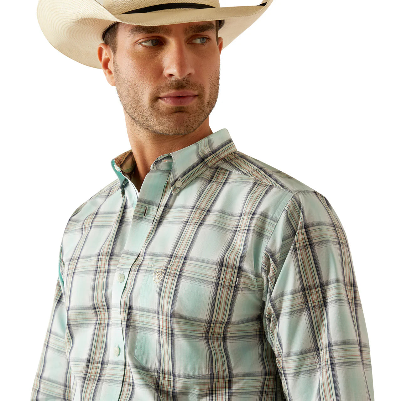 Men's Ariat Pro Series Corban Mint Fitted Shirt 10054808 - Crazy House Western Wear