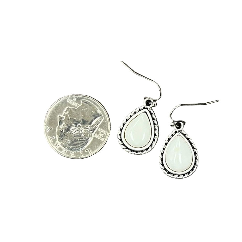 Women's Isac .7" Long White Turquoise Earrings