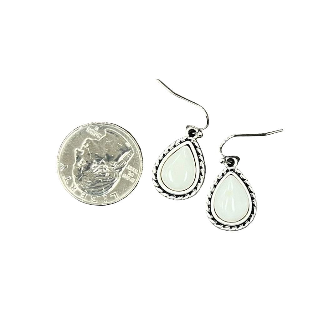 Women's Isac .7" Long White Turquoise Earrings