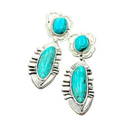 Women's Isac 3.3" Long Navajo Turquoise Post Earrings