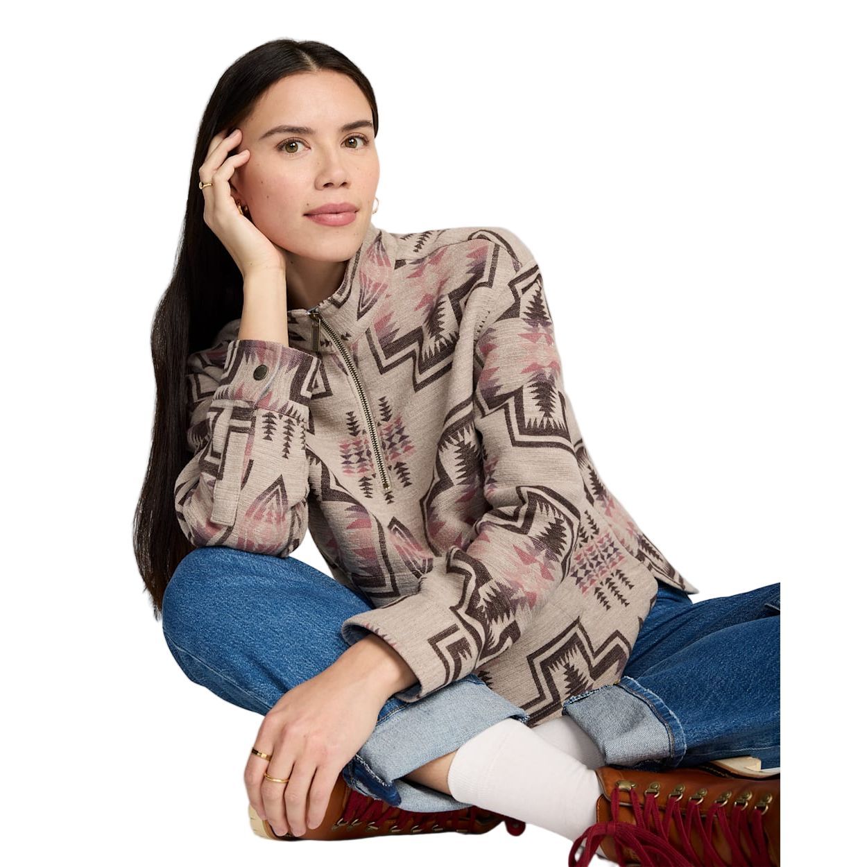 Women's Pendleton Harding Cotton Chamois Half-zip Pullover TM635-69979