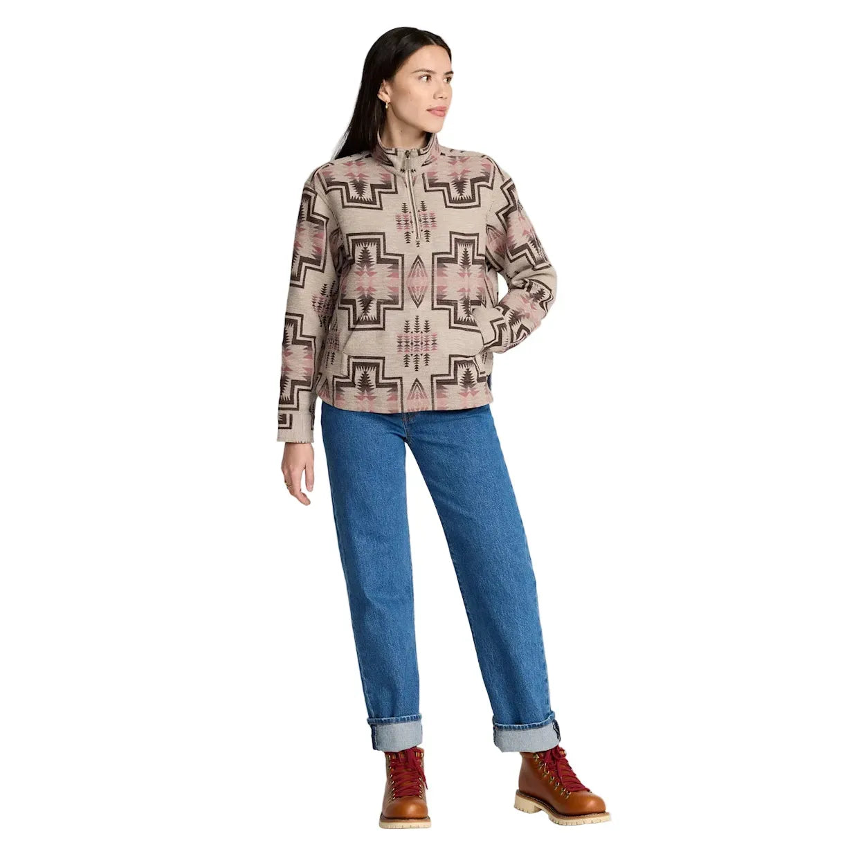 Women's Pendleton Harding Cotton Chamois Half-zip Pullover TM635-69979