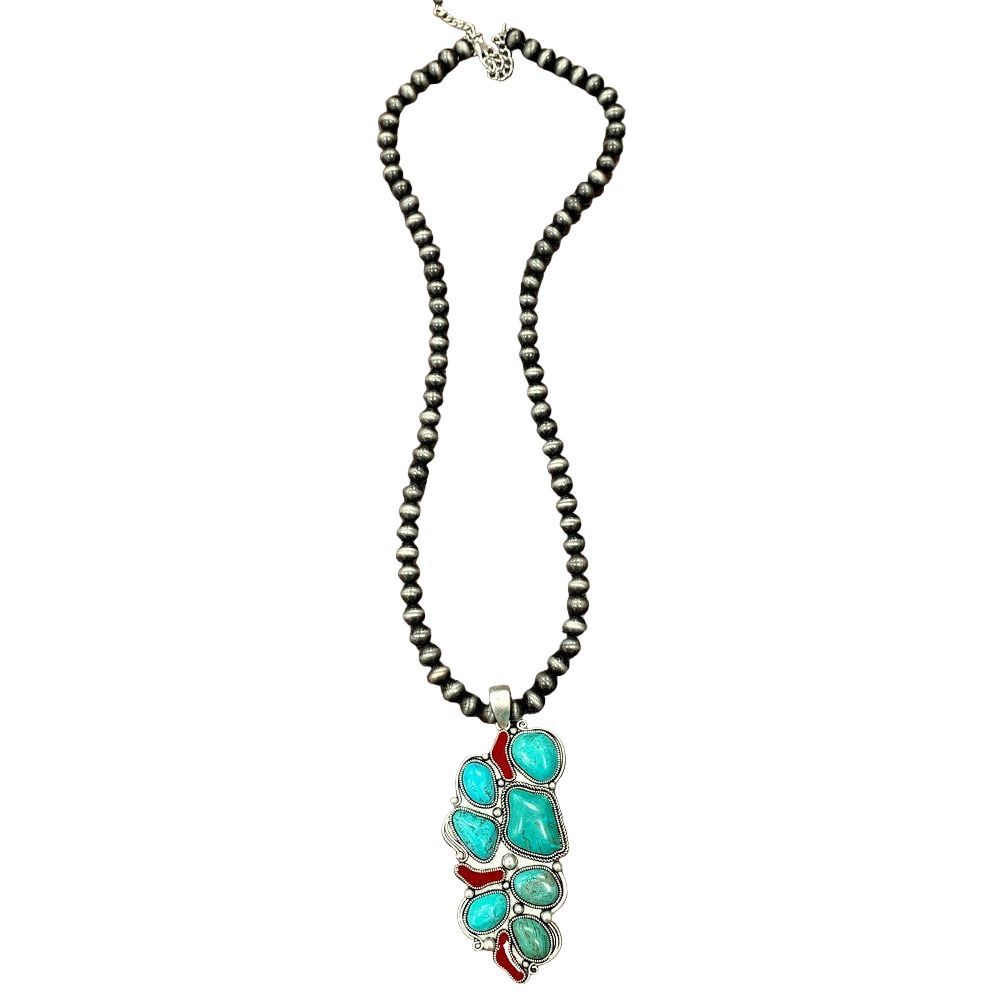 Women's Isac 30" Navajo Pearl Turquoise Necklace