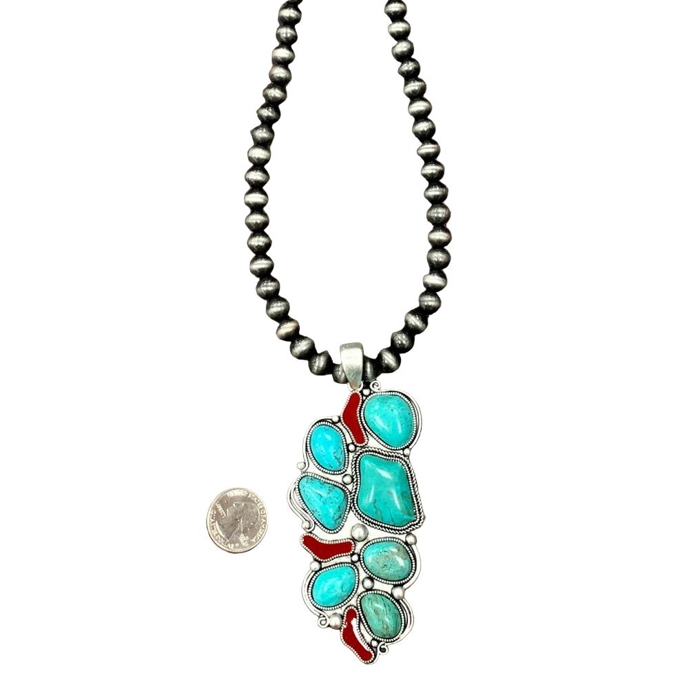 Women's Isac 30" Navajo Pearl Turquoise Necklace
