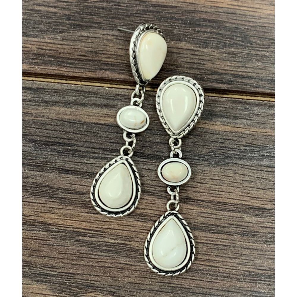 Women's Isac White Turquoise Post Earrings 722146