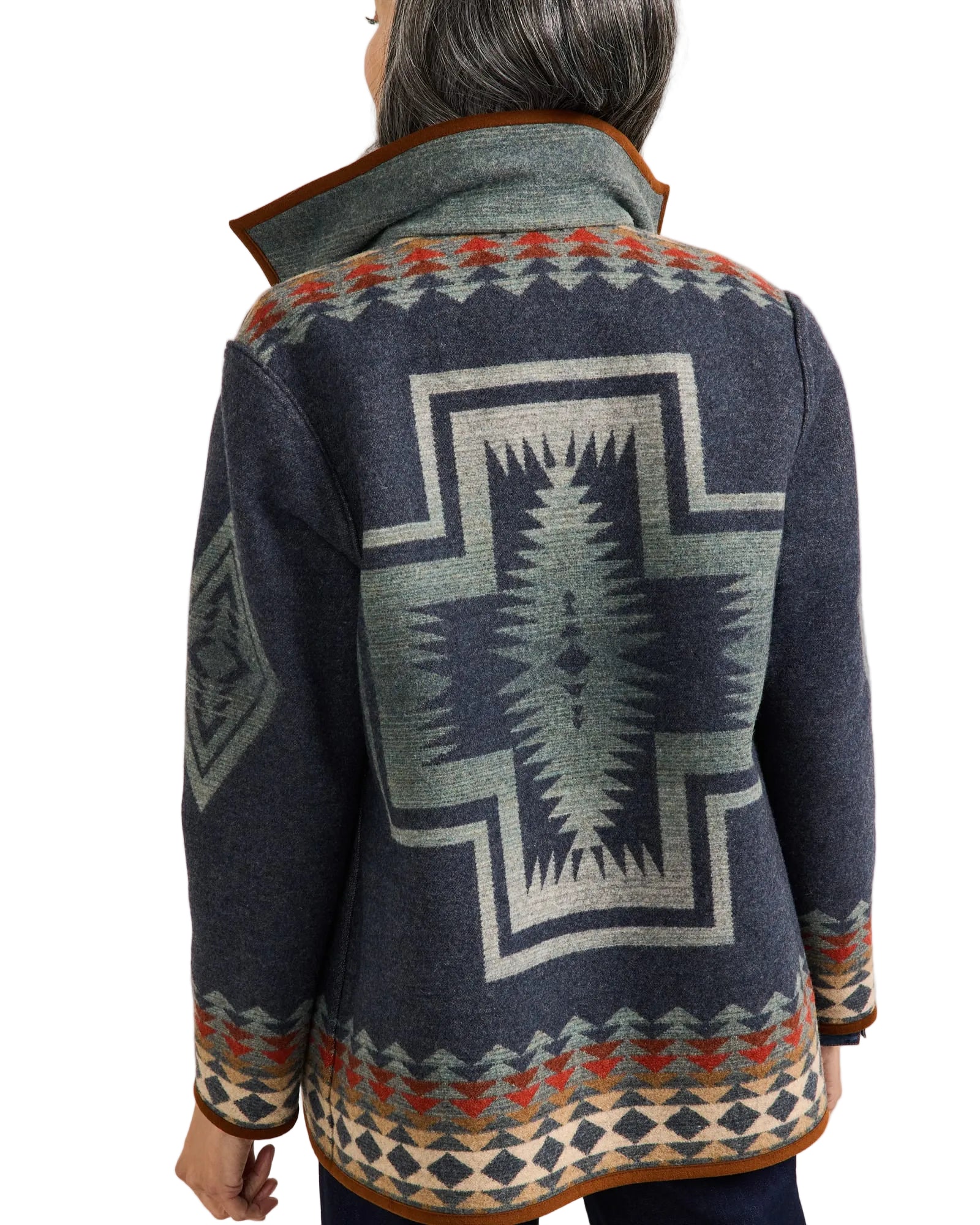 Pendleton Women's Indigo Multi Harding Reversible Wool Coat TE375