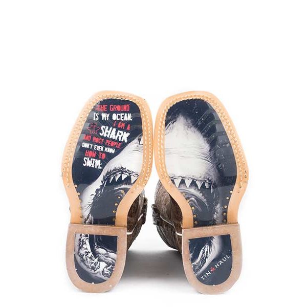 Boy's Tin Haul Sharky with Man Eater Sole Western Boot