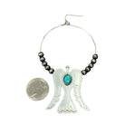 Women's Isac 3.7" Long 65mm Navajo Turquoise Hoop Earrings