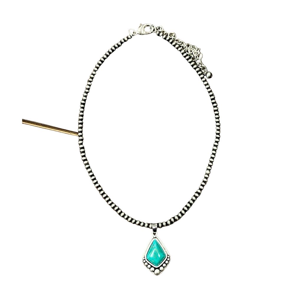 Women's Isac Handmade Navajo Arrowhead Turquoise Necklace
