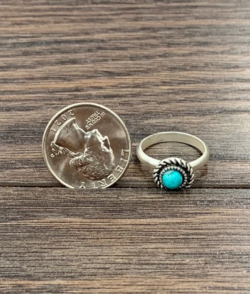Women's Isac 6mm Turquoise, Brass Adjustable Ring 750364-1