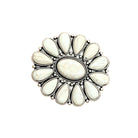 Women's Isac Very-big Navajo White Turquoise Adjustable Ring