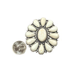 Women's Isac Very-big Navajo White Turquoise Adjustable Ring