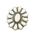 Women's Isac Very-big Navajo White Turquoise Adjustable Ring