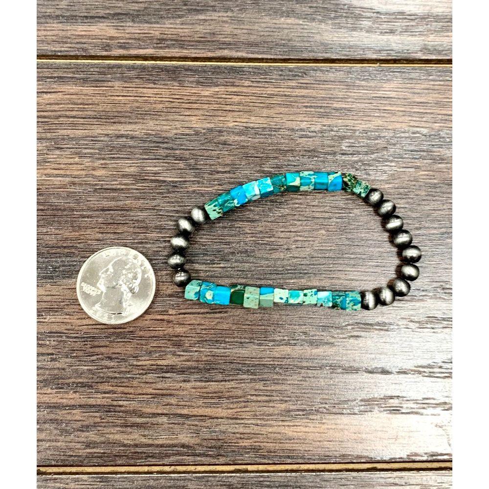Women's Isac Handmade Navajo Gemstone Stretch Bracelet 711192