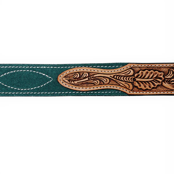 Women's American Darling Green Suede Western Belt ADBLF333