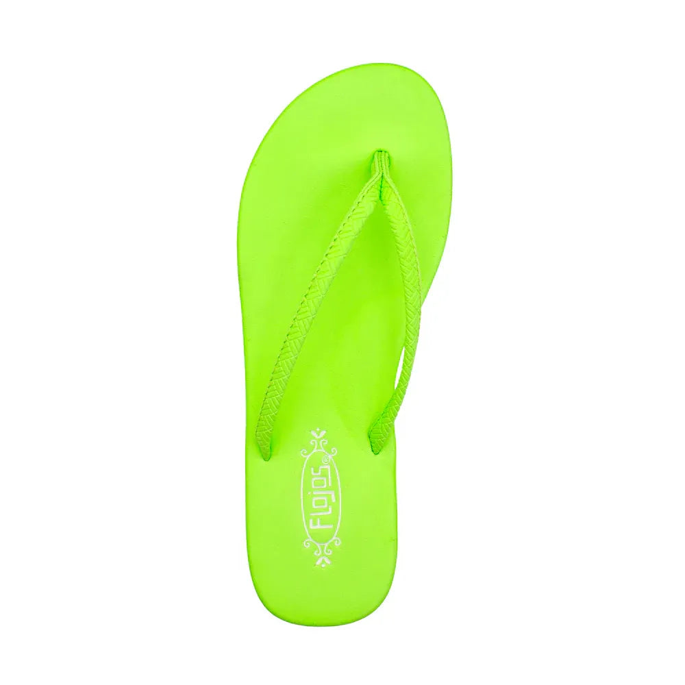 Women's Flojos Neon Lime Weave Fiesta Lite Flip Flops 157-NEON