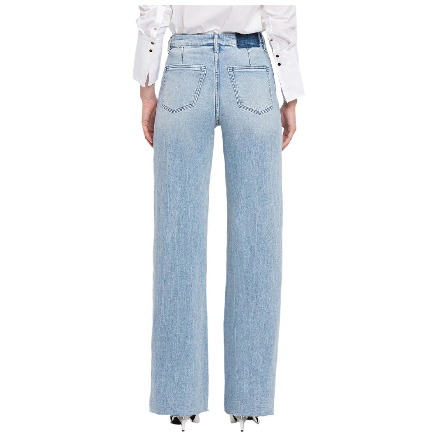 Women's Vervet Super High Rise Clean Cut Raw Hem Wide Leg Jeans V2680N - Crazy House Western Wear