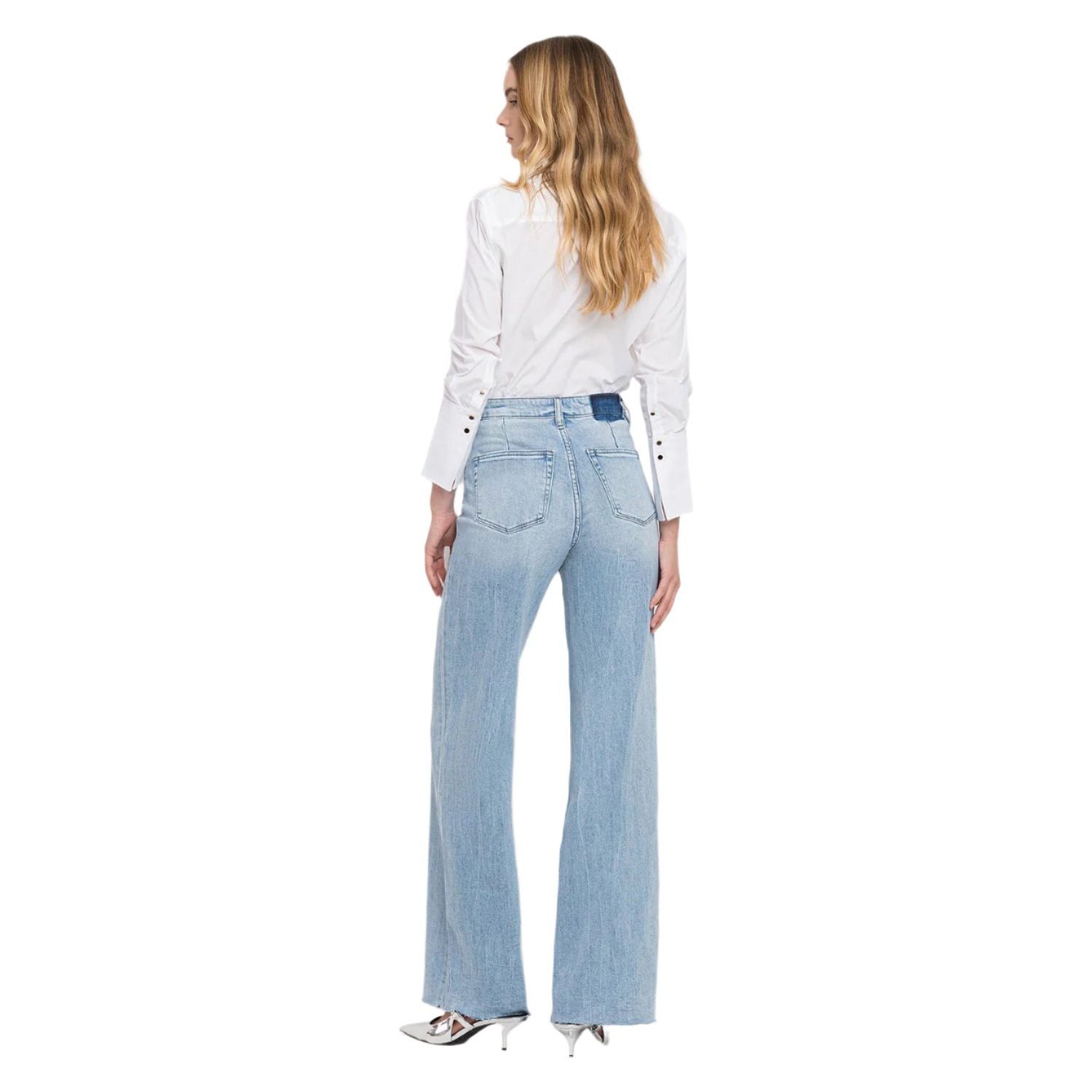 Women's Vervet Super High Rise Clean Cut Raw Hem Wide Leg Jeans V2680N - Crazy House Western Wear