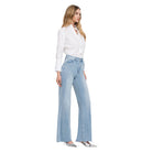 Women's Vervet Super High Rise Clean Cut Raw Hem Wide Leg Jeans V2680N - Crazy House Western Wear