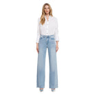 Women's Vervet Super High Rise Clean Cut Raw Hem Wide Leg Jeans V2680N - Crazy House Western Wear