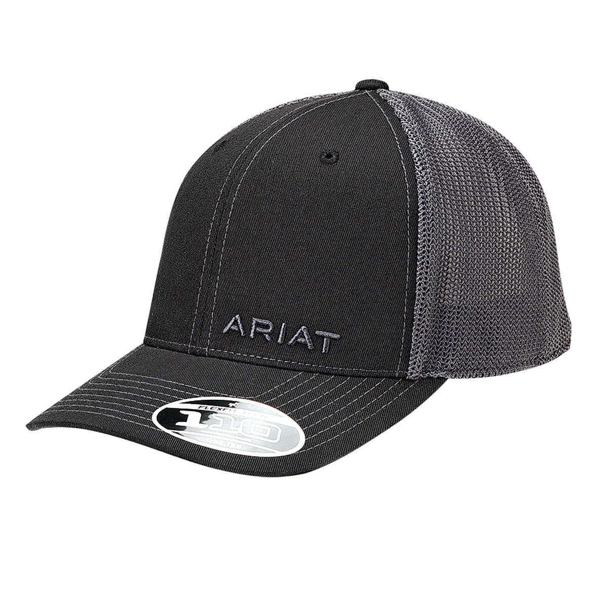 Men's Ariat Black Mesh Cap with Stitching 1597501