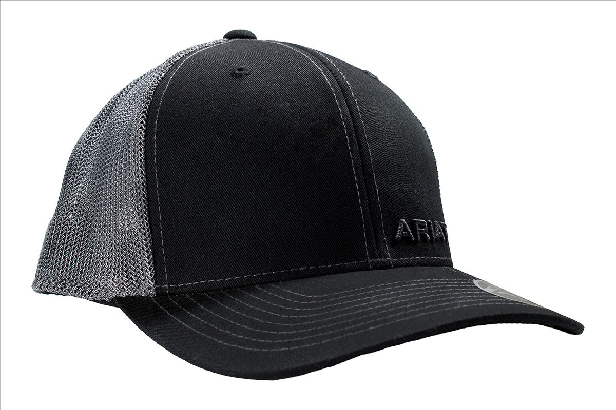 Men's Ariat Black Mesh Cap with Stitching 1597501