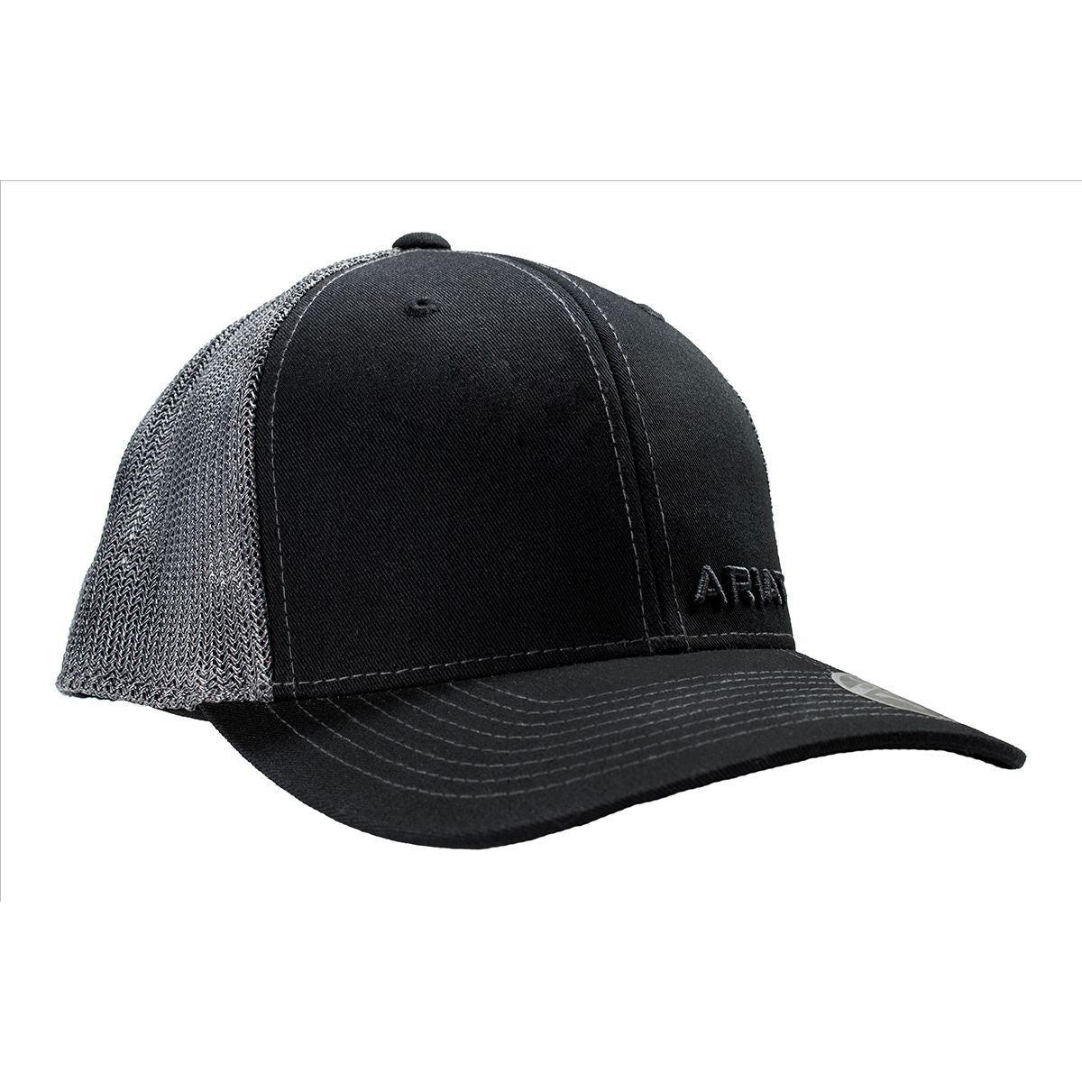 Men's Ariat Black Mesh Cap with Stitching 1597501