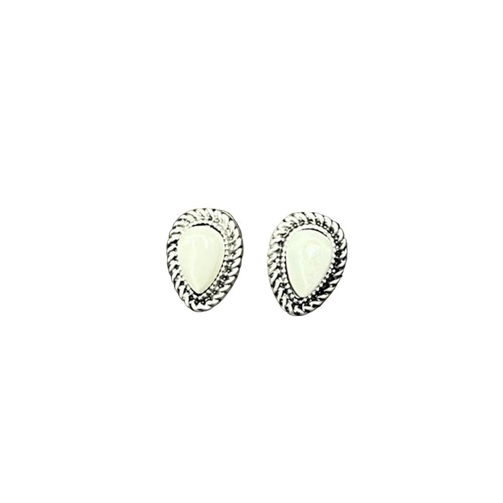Women's Isac 10mm Drop White Turquoise Stud Earrings