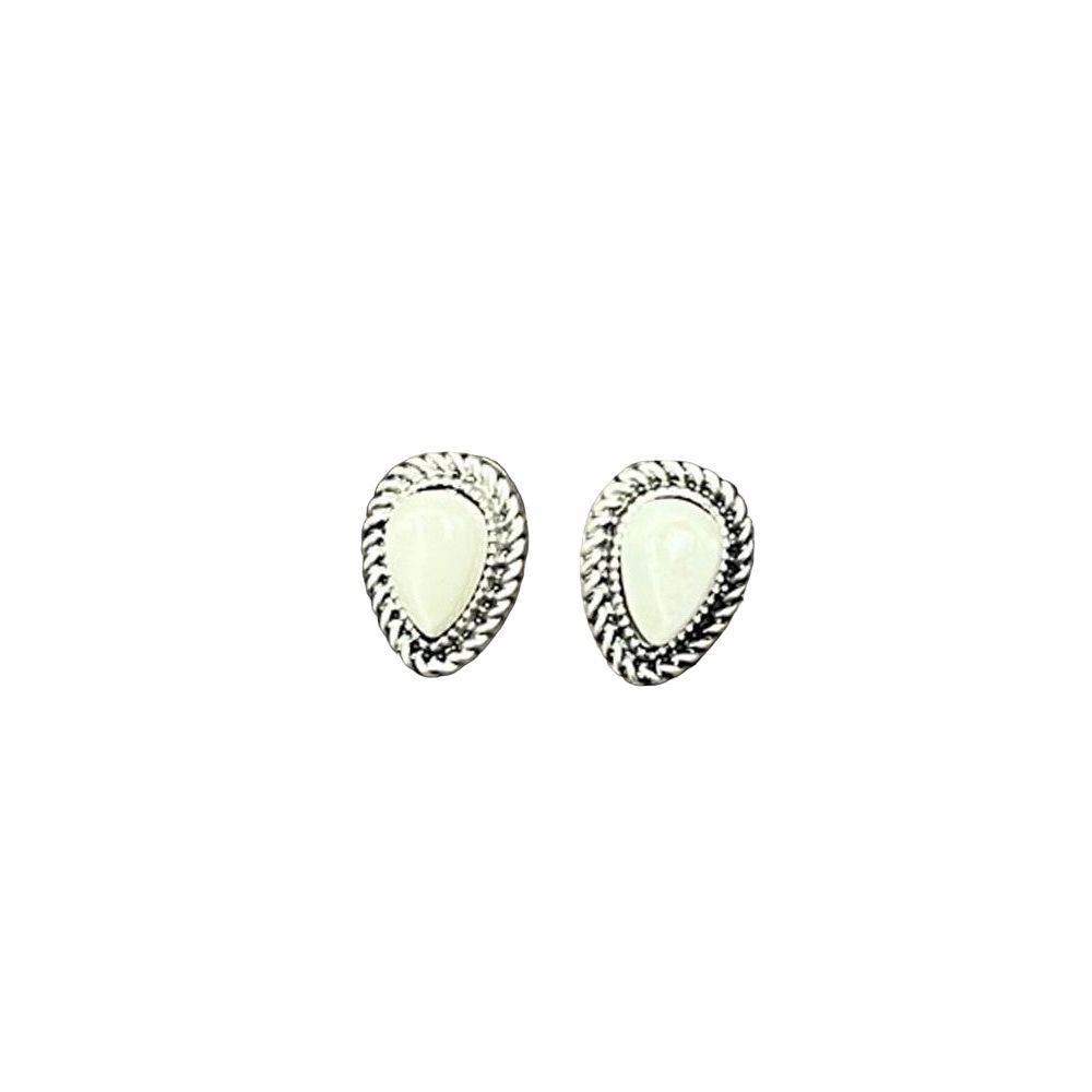 Women's Isac 10mm Drop White Turquoise Stud Earrings