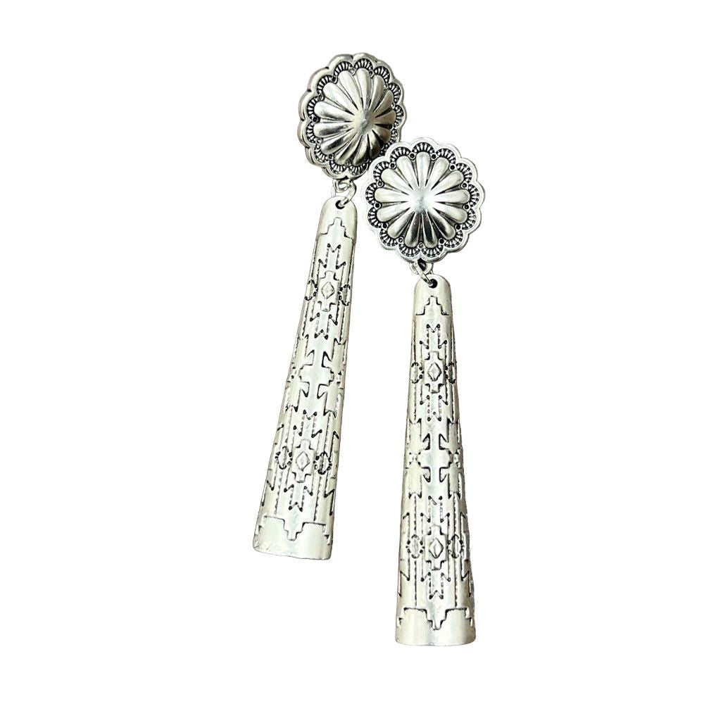 Women's Isac 3.4" Long Aztec Brass Post Earrings