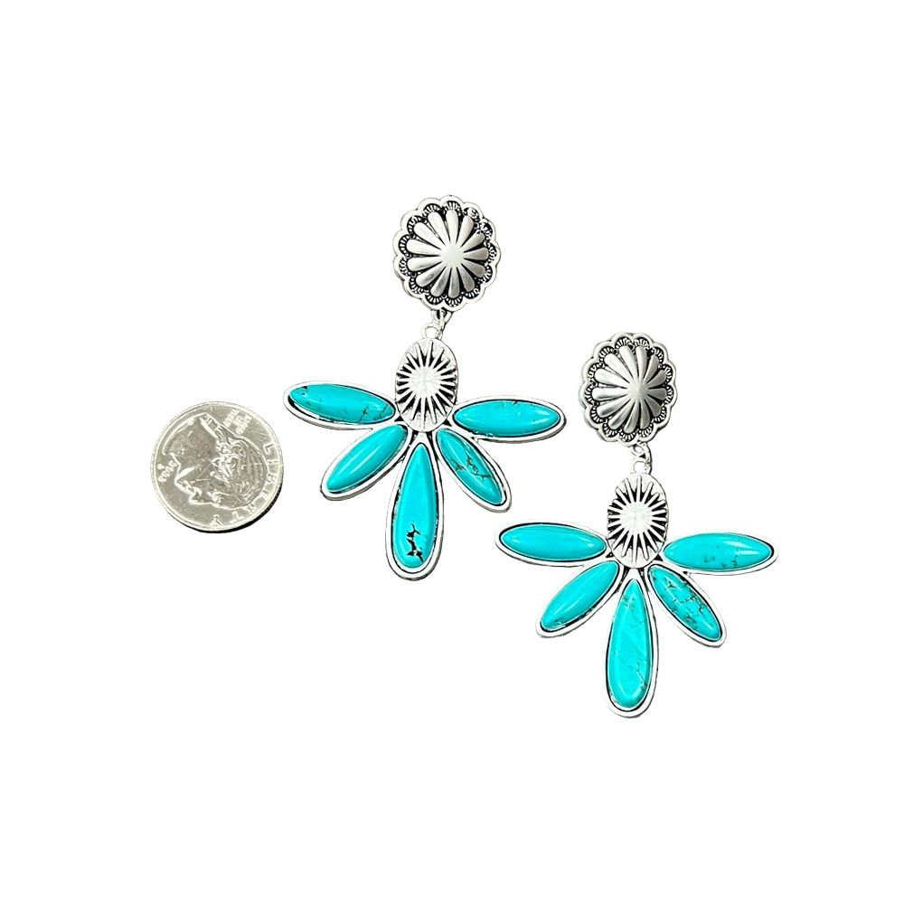 Women's Isac 2.7" Navajo Turquoise Post Earrings