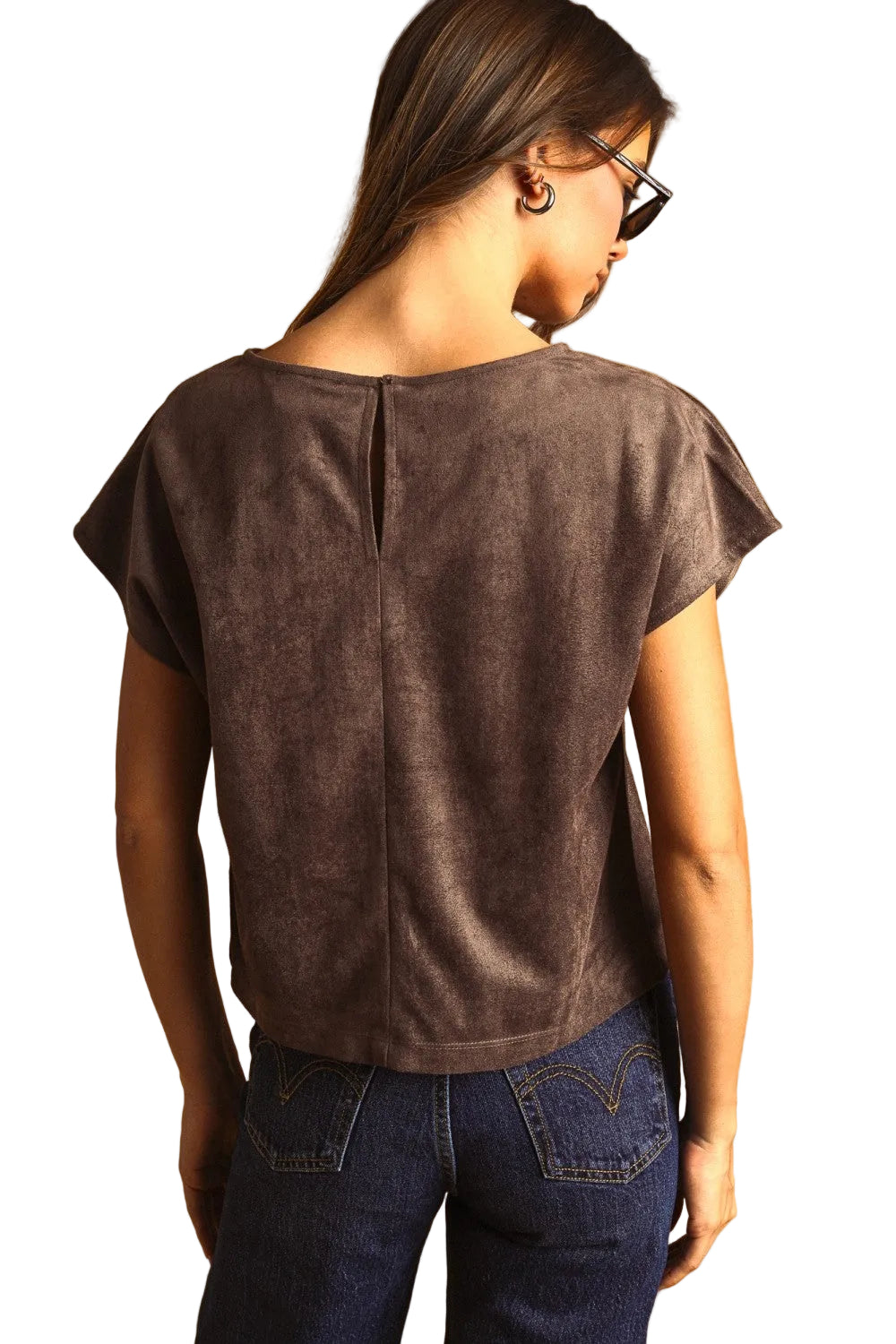 Women's Suede Crop Top