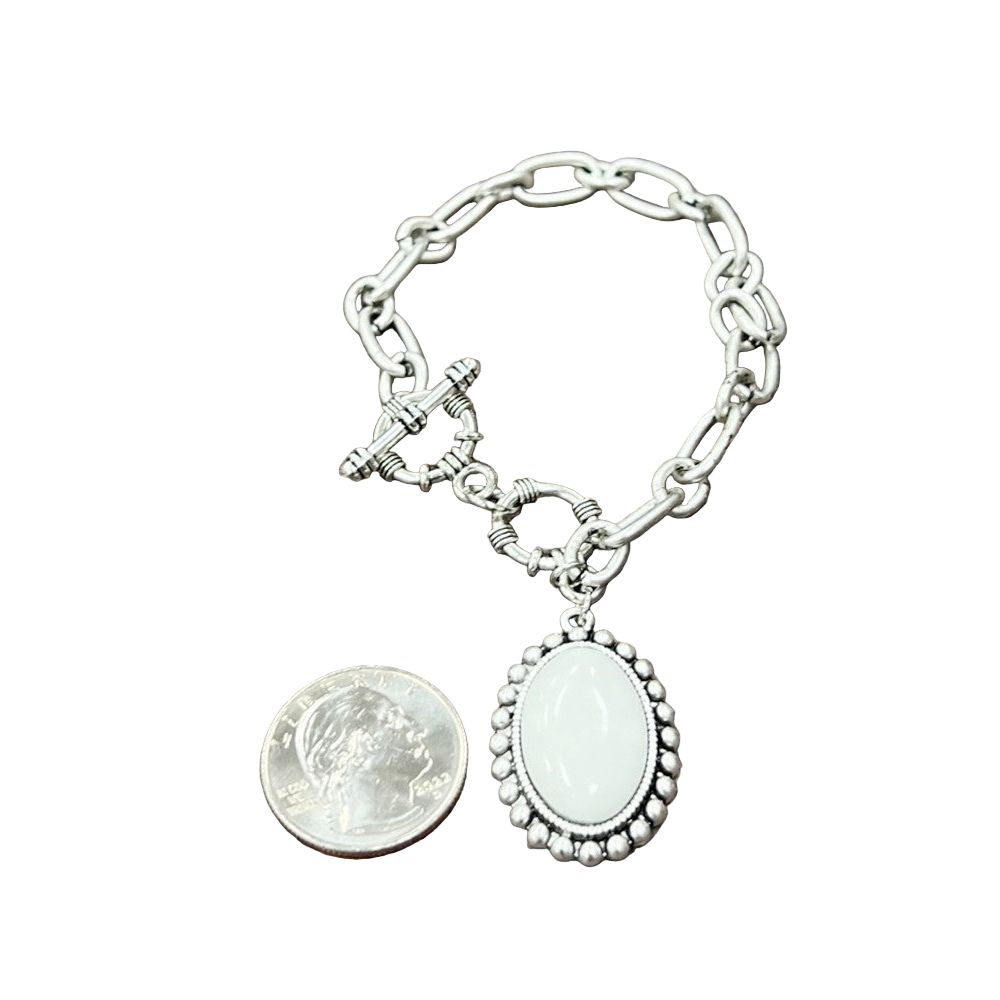 Women's Isac White Turquoise Charm Bracelet