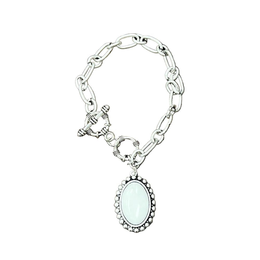Women's Isac White Turquoise Charm Bracelet