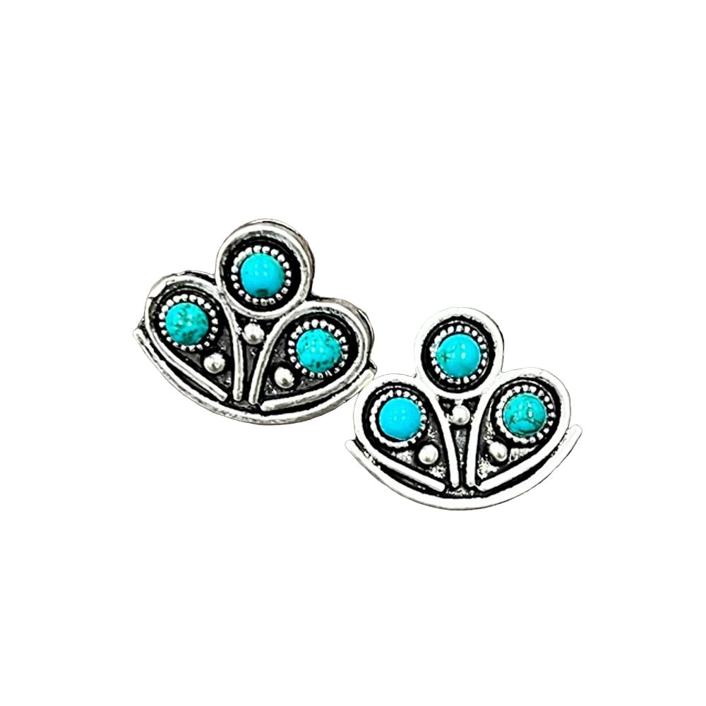 Women's Isac .8" Long Turquoise Stud Earrings