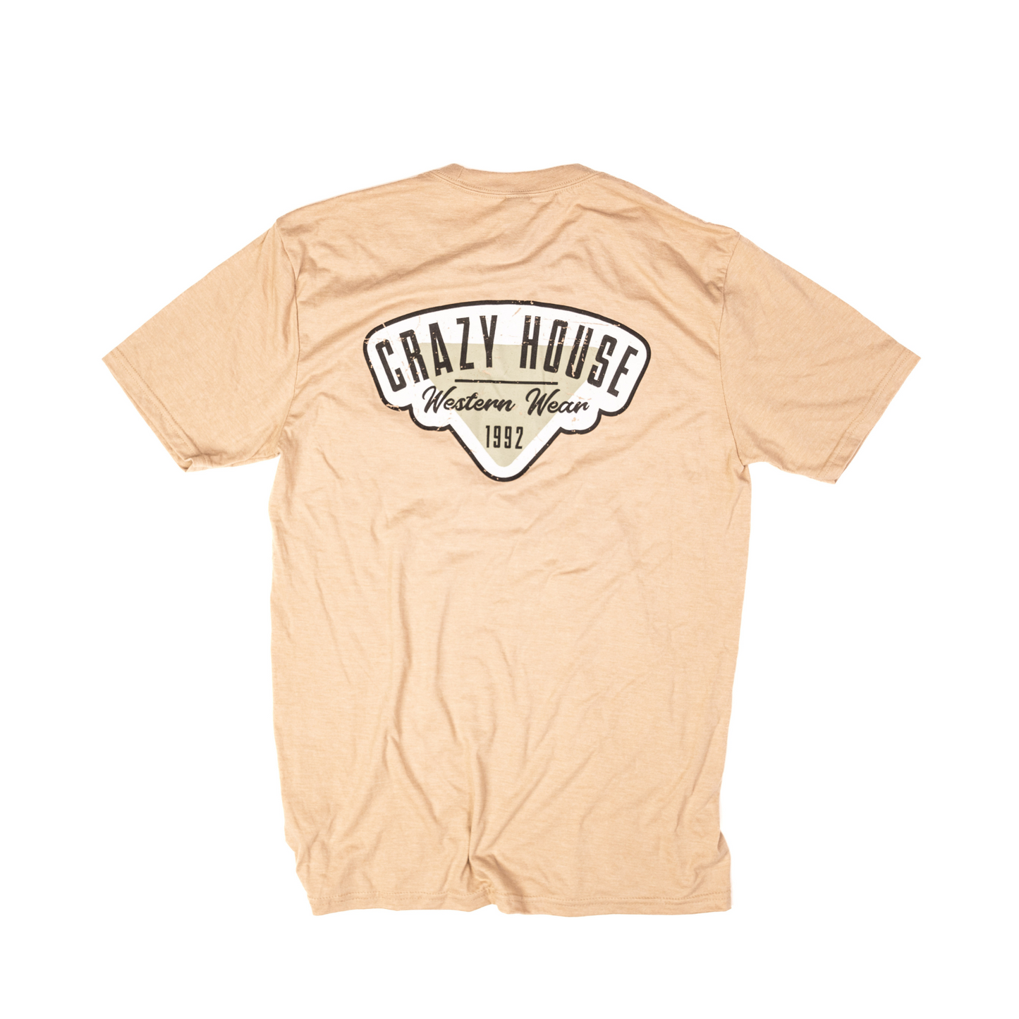 Crazy House Desert Tan Shirt With Design On The Back - Crazy House Western Wear