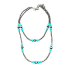 Women's Isac 22-inch Navajo Bead Turquoise Neckline