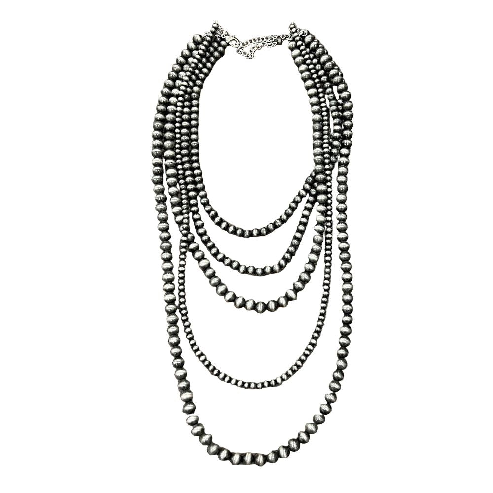 Women's Isac Handmade 5-strand Navajo Bead Necklace