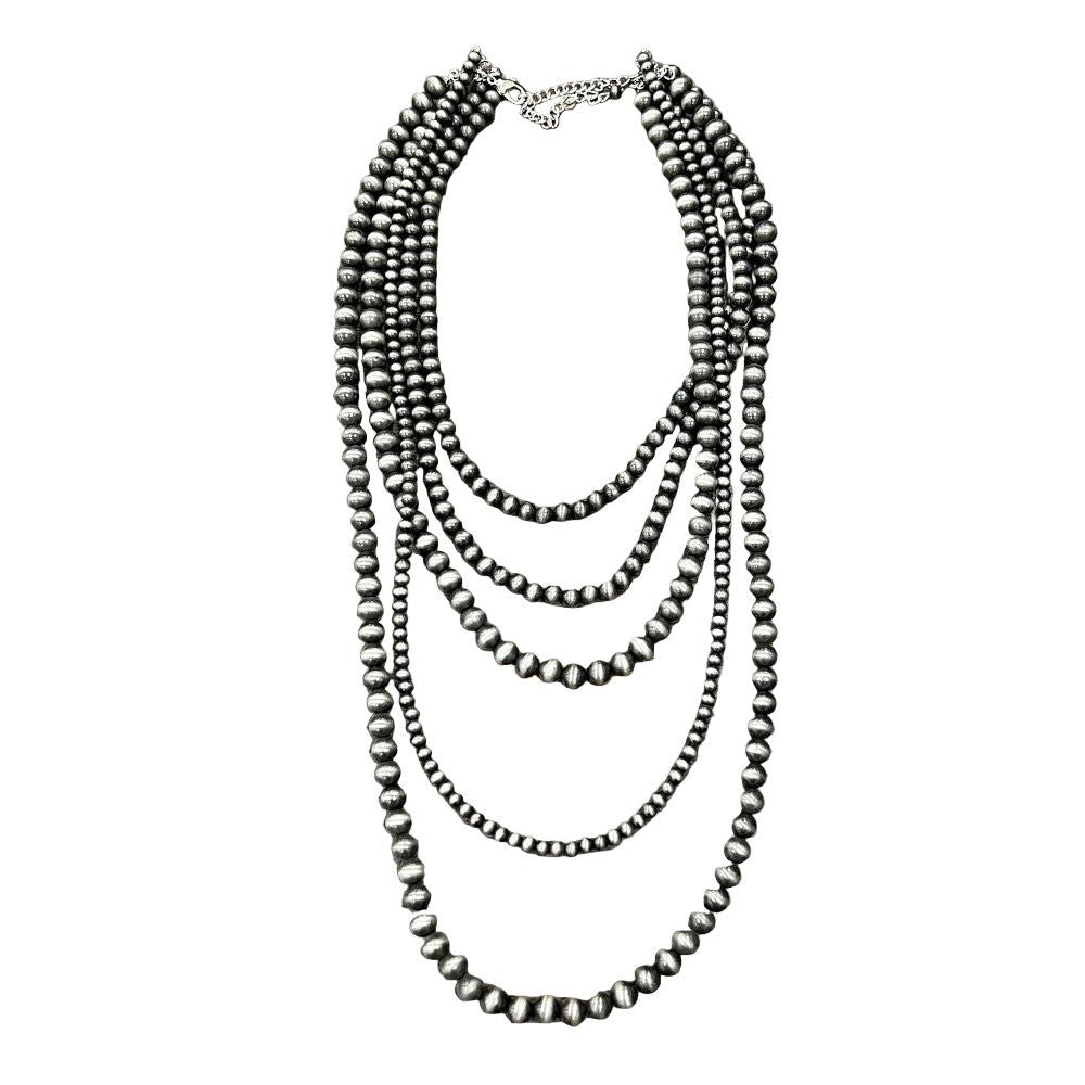 Women's Isac Handmade 5-strand Navajo Bead Necklace