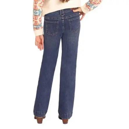 Girl's Rock & Roll Denim Diamond Belt Loop Trouser BG5MD04930 - Crazy House Western Wear